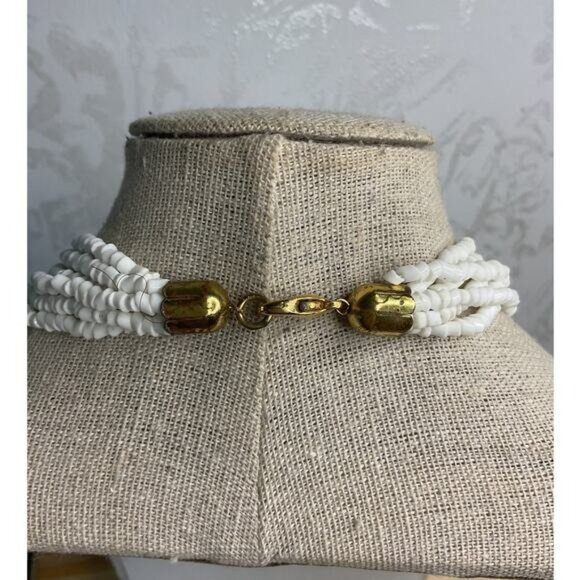 Multi Stranded White Sea Beaded Lobster Claw Clasp - Picture 4 of 5